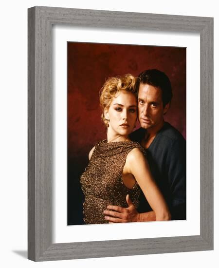 MICHAEL DOUGLAS; SHARON STONE. "Basic Instinct" [1992], directed by PAUL VERHOEVEN.-null-Framed Photographic Print