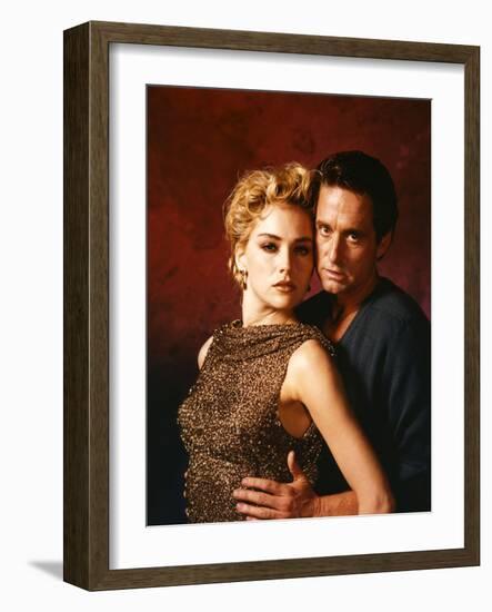 MICHAEL DOUGLAS; SHARON STONE. "Basic Instinct" [1992], directed by PAUL VERHOEVEN.-null-Framed Photographic Print