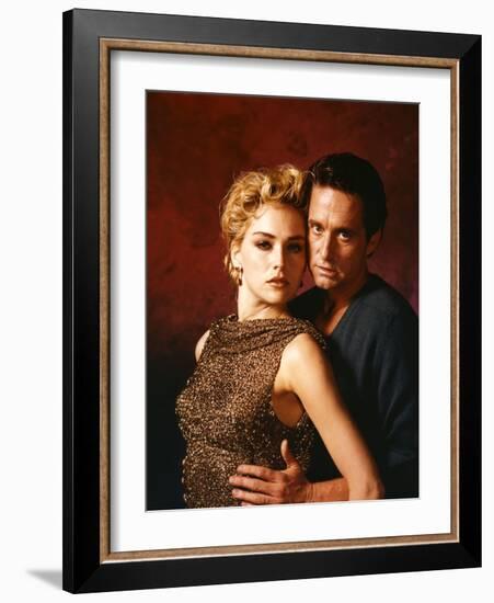 MICHAEL DOUGLAS; SHARON STONE. "Basic Instinct" [1992], directed by PAUL VERHOEVEN.-null-Framed Photographic Print