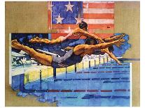 Olympic Swimmers-Michael Dudash-Mounted Art Print