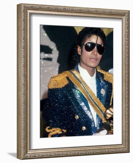 Michael Jackson at Grammy Awards-John Paschal-Framed Premium Photographic Print