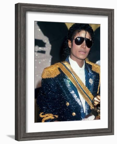 Michael Jackson at Grammy Awards-John Paschal-Framed Premium Photographic Print