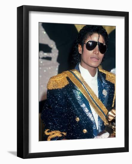 Michael Jackson at Grammy Awards-John Paschal-Framed Premium Photographic Print