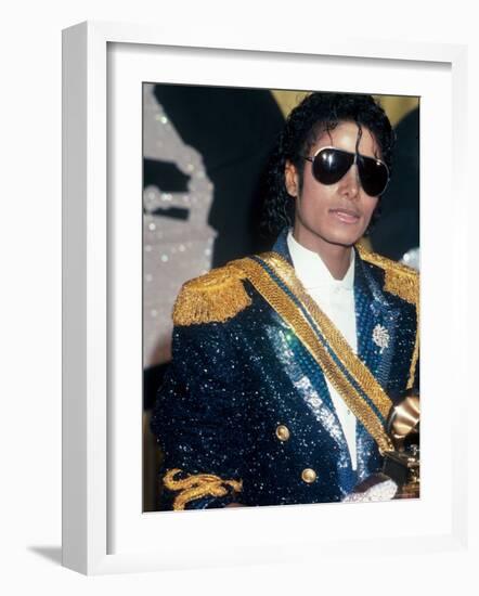 Michael Jackson at Grammy Awards-John Paschal-Framed Premium Photographic Print