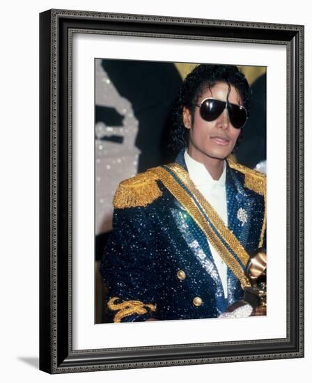 Michael Jackson at Grammy Awards-John Paschal-Framed Premium Photographic Print