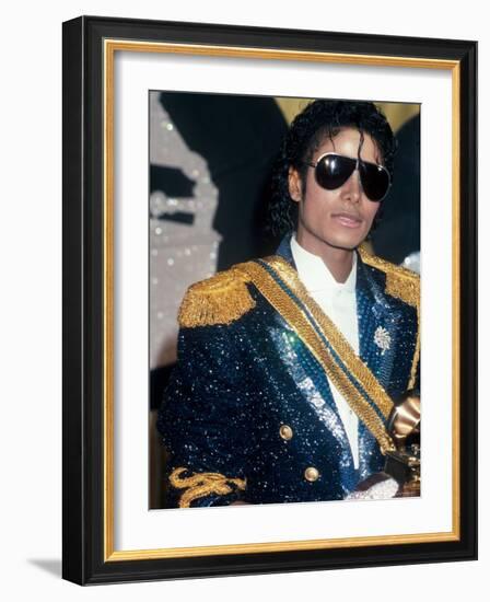 Michael Jackson at Grammy Awards-John Paschal-Framed Premium Photographic Print