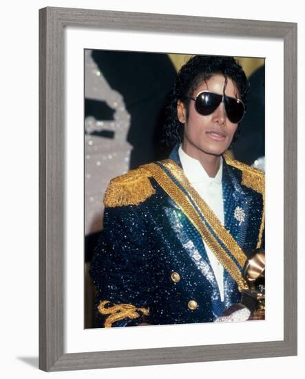 Michael Jackson at Grammy Awards-John Paschal-Framed Premium Photographic Print