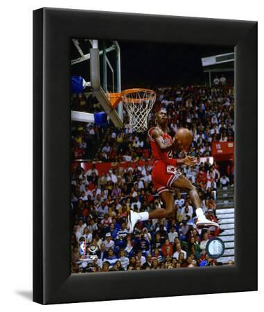 Michael Jordan 1987 Slam Dunk Contest Action Framed Photographic Print By Art Com