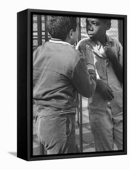 Michael Ketosugbo with a School Mate After a Fist Fight-Al Fenn-Framed Premier Image Canvas