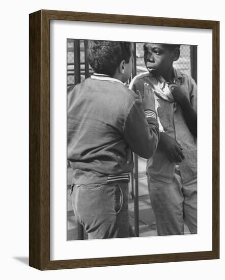 Michael Ketosugbo with a School Mate After a Fist Fight-Al Fenn-Framed Photographic Print