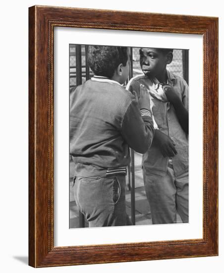 Michael Ketosugbo with a School Mate After a Fist Fight-Al Fenn-Framed Photographic Print