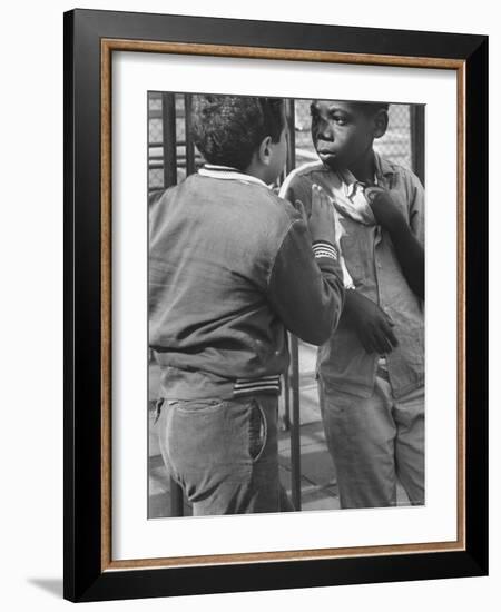 Michael Ketosugbo with a School Mate After a Fist Fight-Al Fenn-Framed Photographic Print