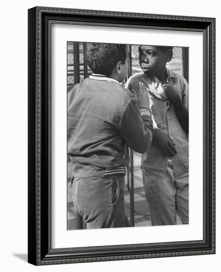 Michael Ketosugbo with a School Mate After a Fist Fight-Al Fenn-Framed Photographic Print