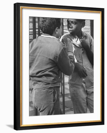 Michael Ketosugbo with a School Mate After a Fist Fight-Al Fenn-Framed Photographic Print