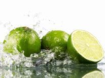 Limes with Splashing Water-Michael L?ffler-Premier Image Canvas