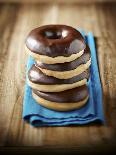 Four Doughnuts with Chocolate Glaze, Stacked-Michael Löffler-Framed Premier Image Canvas