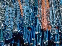Turquoise Jewelry on Pile of Turquoise Stones Used by Native Americans in Manufacture of Jewelry-Michael Mauney-Photographic Print