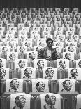 Comedian Bill Cosby Sitting in Empty Auditorium Filled with Copies of His Likeness on Each Seat-Michael Rougier-Premium Photographic Print