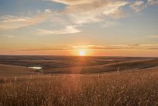 Cloudy day in the Flint Hills of Kansas-Michael Scheufler-Photographic Print