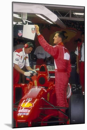 Michael Schumacher with Ferrari, British Grand Prix, Silverstone, Northamptonshire, 1997-null-Mounted Photographic Print