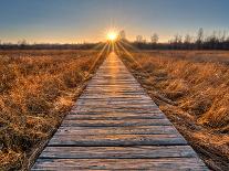 Prairie Boardwalk Sunset-Michael Shake-Photographic Print