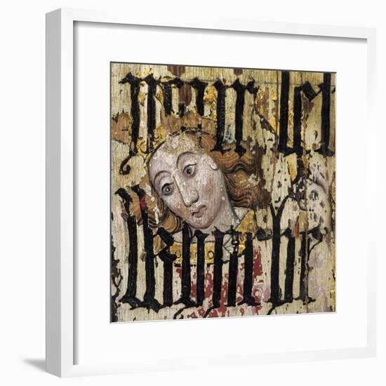 Michael the Archangel, Overprinted with Text from Cranmer's Bible, Detail of the Rood Screen,…-null-Framed Giclee Print