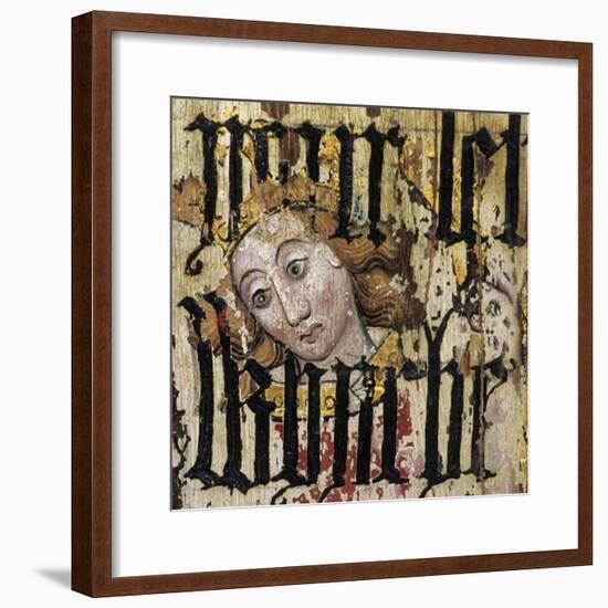 Michael the Archangel, Overprinted with Text from Cranmer's Bible, Detail of the Rood Screen,…-null-Framed Giclee Print