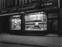 Butchers Standing Next to their Shop Window Display, South Yorkshire, 1955-Michael Walters-Photographic Print