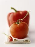 A Still Life Featuring a Red Pepper, a Tomato and a Red Chilli-Michael Wissing-Framed Premier Image Canvas