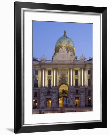 Michaelertor, Dome at Dusk, Hofburg, Vienna, Austria-Charles Bowman-Framed Photographic Print