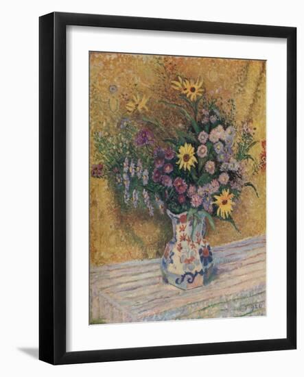 'Michaelmas Daisies', c1920-Lucien Pissarro-Framed Giclee Print