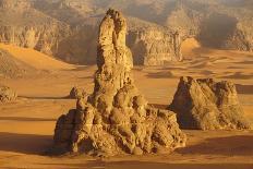 Sand dunes at sunset in the Sahara Desert, Libya, North Africa, Africa-Michal Szafarczyk-Framed Premier Image Canvas