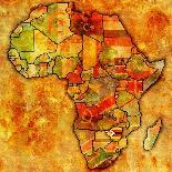 Nigeria on Actual Map of Africa-michal812-Art Print