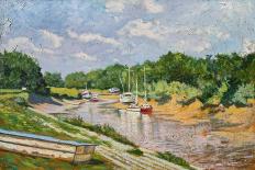 Boats at low tide-Michel Bultet-Giclee Print