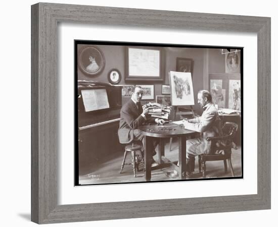 Michel Jacobs and Benson Playing Dominoes, 1907-Byron Company-Framed Giclee Print