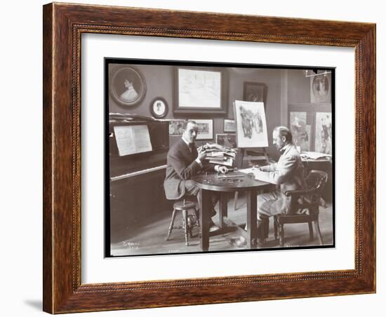 Michel Jacobs and Benson Playing Dominoes, 1907-Byron Company-Framed Giclee Print