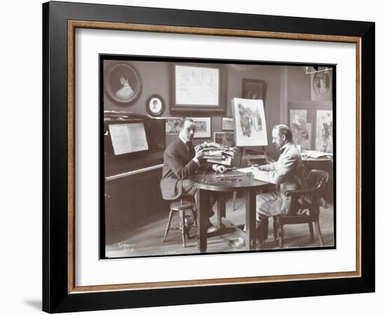 Michel Jacobs and Benson Playing Dominoes, 1907-Byron Company-Framed Giclee Print