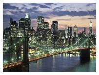 Brookyn bridge and Downtown skyline, NYC-Michel Setboun-Art Print