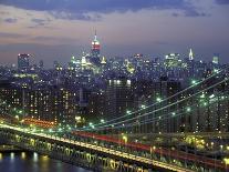 Manhattan skyline at dusk, NYC-Michel Setboun-Stretched Canvas