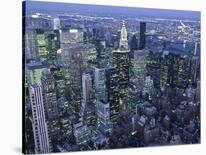 Manhattan Bridge and Skyline at Night-Michel Setboun-Photographic Print