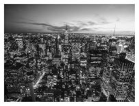 Manhattan Bridge and Skyline at Night-Michel Setboun-Photographic Print