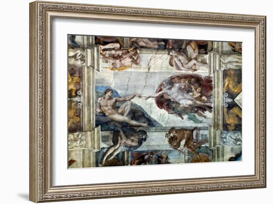 Michelangelo: Adam-Michelangelo-Framed Giclee Print