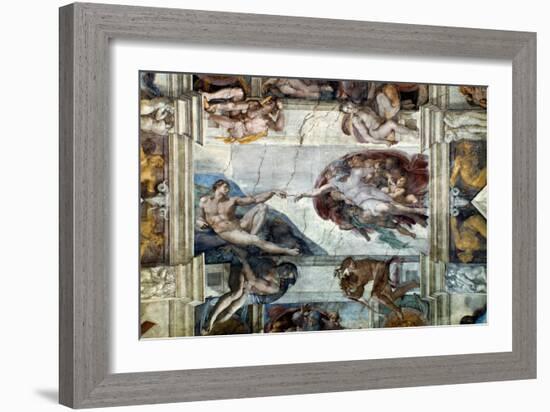 Michelangelo: Adam-Michelangelo-Framed Giclee Print