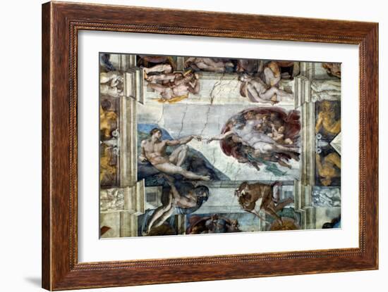 Michelangelo: Adam-Michelangelo-Framed Giclee Print