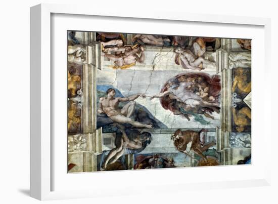 Michelangelo: Adam-Michelangelo-Framed Giclee Print