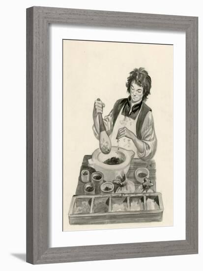 Michelangelo, as a an Apprentice, Mixing Paints-Peter Jackson-Framed Giclee Print