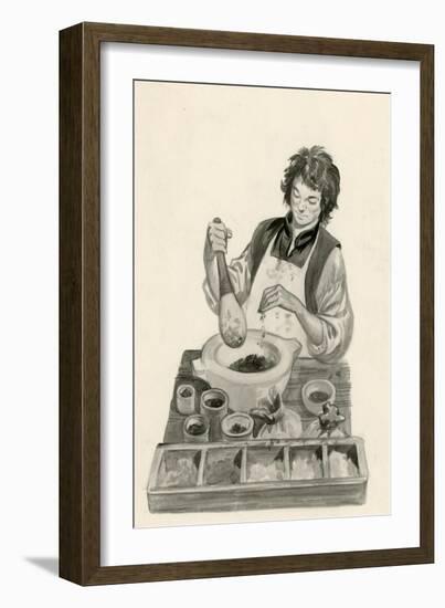 Michelangelo, as a an Apprentice, Mixing Paints-Peter Jackson-Framed Giclee Print