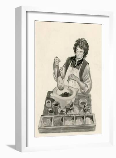 Michelangelo, as a an Apprentice, Mixing Paints-Peter Jackson-Framed Giclee Print