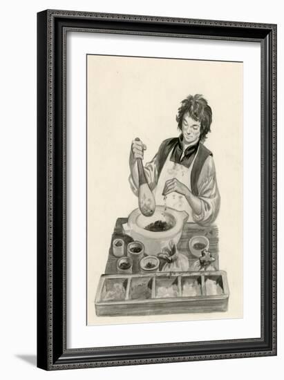 Michelangelo, as a an Apprentice, Mixing Paints-Peter Jackson-Framed Giclee Print