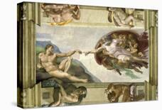 The Creation of Adam (Full)-Michelangelo Buonarotti-Mounted Giclee Print